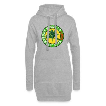 Grünkohl - Jeder muss lieben - Hoodie-Kleid - Grau meliert - Vorne