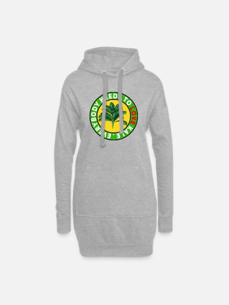 Kale- Everybody needs to Love - Hoodie Dress - heather grey