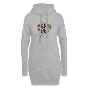 Cœur de fleurs Grandissons - Sweat-shirt à capuche long Femme - gris chiné - Devant