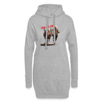 Le retraité Taureau a battu le cadeau du taureau - Sweat-shirt à capuche long Femme - gris chiné - Devant