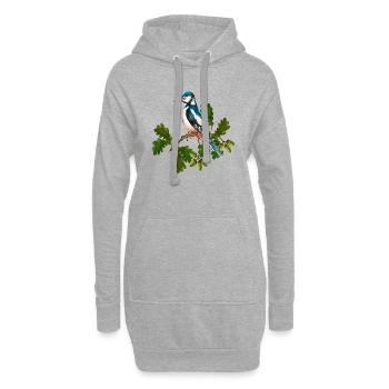 Bunter Vogel - Hoodie-Kleid - Grau meliert - Vorne