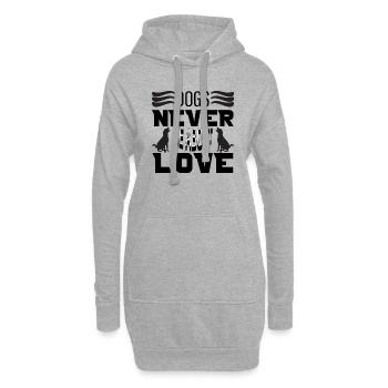 Dogs never Lie about Love - Hoodie-Kleid - Grau meliert - Vorne