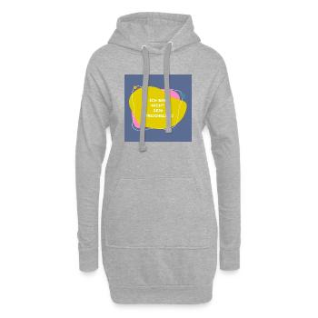 Ich bin nicht dein Streichelzoo auf Farbklecksen - Hoodie-Kleid - Grau meliert - Vorne