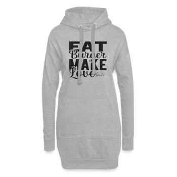 Manger Burger faire l’amour - Sweat-shirt à capuche long Femme - gris chiné - Devant