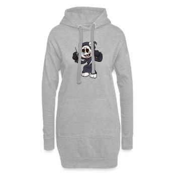 Teddy Bear Ghost Scream avec couteau et téléphone - Sweat-shirt à capuche long Femme - gris chiné - Devant