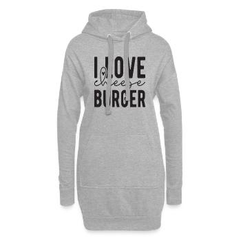 J’adore Cheese Burger - Sweat-shirt à capuche long Femme - gris chiné - Devant