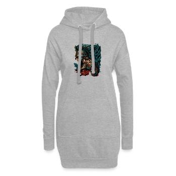 Spartanischer Krieger - Hoodie-Kleid - Grau meliert - Vorne