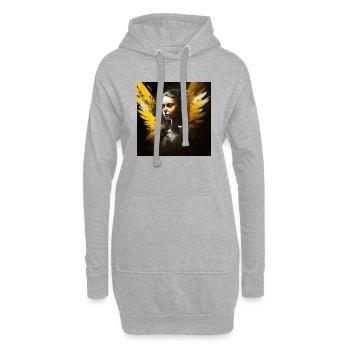 Belle femme ange - Sweat-shirt à capuche long Femme - gris chiné - Devant
