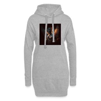 Feuriger dämonischer Engel - Hoodie-Kleid - Grau meliert - Vorne