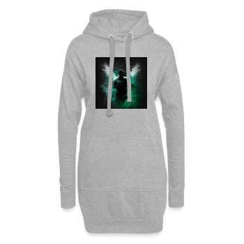Der Mann des dunklen Engels - Hoodie-Kleid - Grau meliert - Vorne