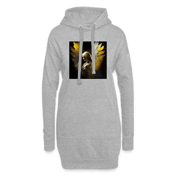 Gelbe Frau Engel - Hoodie-Kleid - Grau meliert - Vorne
