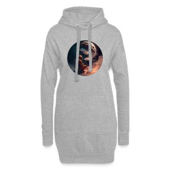 Astronaut raucht auf dem Mond - Hoodie-Kleid - Grau meliert - Vorne