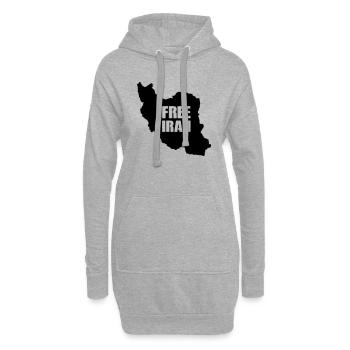 iran free - Hoodie-Kleid - Grau meliert - Vorne
