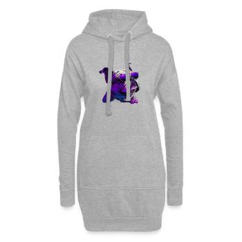 Bouledogue avec lunettes cadeau - Sweat-shirt à capuche long Femme - gris chiné - Devant