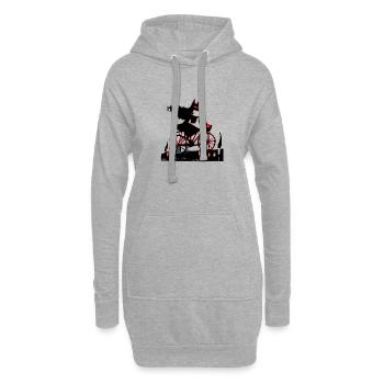 La sorcière au vélo - Sweat-shirt à capuche long Femme - gris chiné - Devant