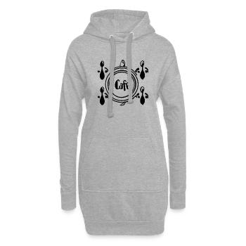 Café - Sweat-shirt à capuche long Femme - gris chiné - Devant