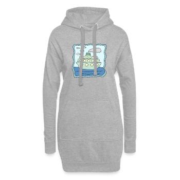A ship design - Hoodie Dress - heather grey - Front