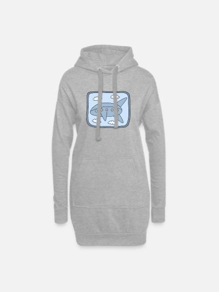 Luftschiff Design - Hoodie-Kleid - Grau meliert