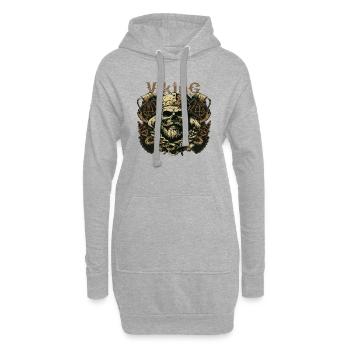 Viking Wikinger Totenkopf - Hoodie-Kleid - Grau meliert - Vorne