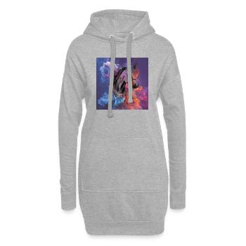 T-shirts hommes et femmes. Beau cheval noir - Sweat-shirt à capuche long Femme - gris chiné - Devant