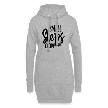 Small Steps Every Day - Hoodie-Kleid - Grau meliert - Vorne