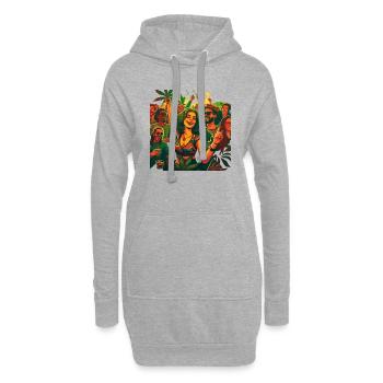 Crazy Party People Cadeau - Sweat-shirt à capuche long Femme - gris chiné - Devant