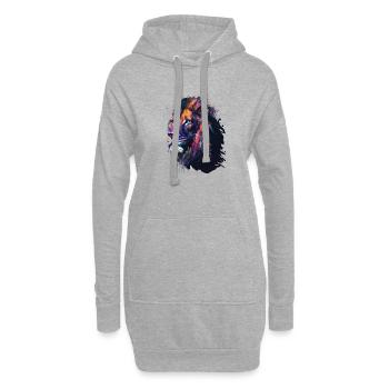 Regenbogen-König - Hoodie-Kleid - Grau meliert - Vorne