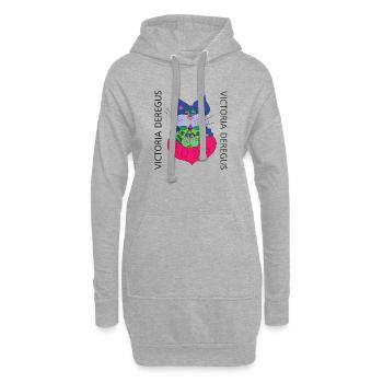 Katze-Maus-Art_02 - Hoodie-Kleid - Grau meliert - Vorne