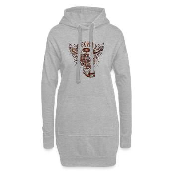 Gitarre, Musik, Band, Musiker, Gitarrist, Rock'n'Roll - Hoodie-Kleid - Grau meliert - Vorne