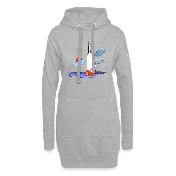 Segelboot - Hoodie-Kleid - Grau meliert - Vorne