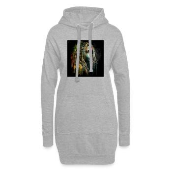 Visage femme dreadlocks n°4 - Sweat-shirt à capuche long Femme - gris chiné - Devant