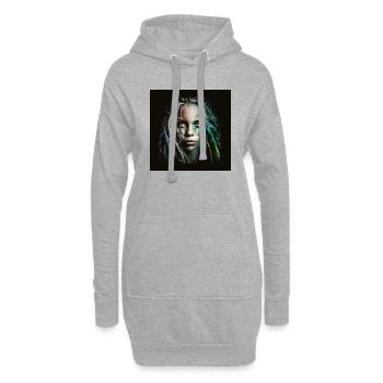 Visage femme dreadlocks n°5 - Sweat-shirt à capuche long Femme - gris chiné - Devant
