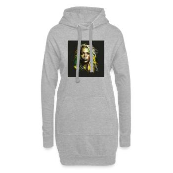 Visage femme dreadlocks n°2 - Sweat-shirt à capuche long Femme - gris chiné - Devant