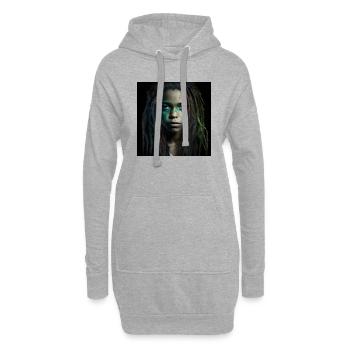 Visage femme dreadlocks n°10 - Sweat-shirt à capuche long Femme - gris chiné - Devant