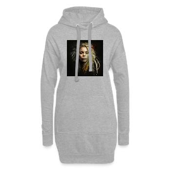 Visage femme dreadlocks n°14 - Sweat-shirt à capuche long Femme - gris chiné - Devant