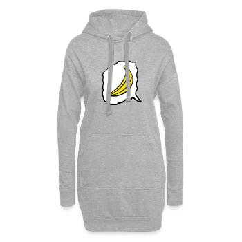 Banane - Sweat-shirt à capuche long Femme - gris chiné - Devant