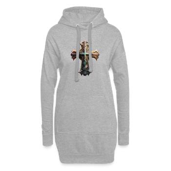 Christian Cross Symbol - Sweat-shirt à capuche long Femme - gris chiné - Devant