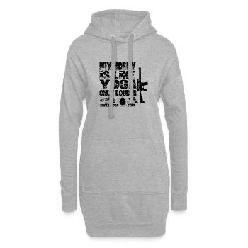 My Hobby is like yoga only louder schwarzer Druck - Hoodie-Kleid - Grau meliert - Vorne