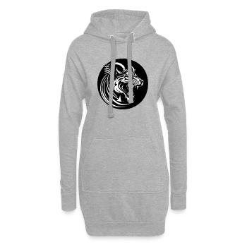 Tigre aux yeux verts - Sweat-shirt à capuche long Femme - gris chiné - Devant
