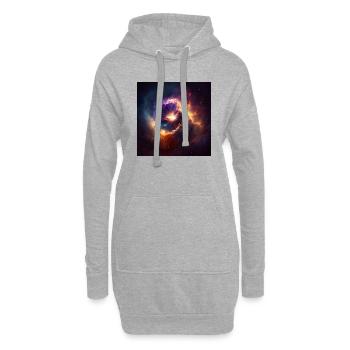 Univers cosmique n°8 - Sweat-shirt à capuche long Femme - gris chiné - Devant