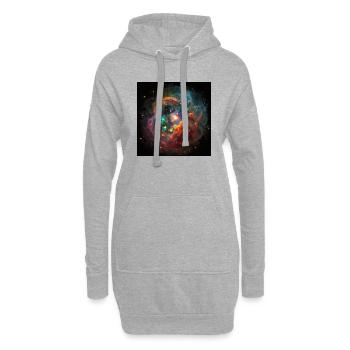 Kosmisches Universum n°4 - Hoodie-Kleid - Grau meliert - Vorne