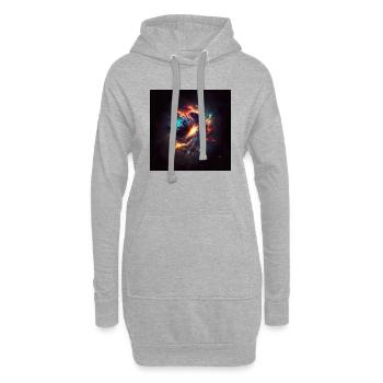 Univers cosmique n°1 - Sweat-shirt à capuche long Femme - gris chiné - Devant