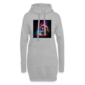 Univers cosmique n°3 - Sweat-shirt à capuche long Femme - gris chiné - Devant