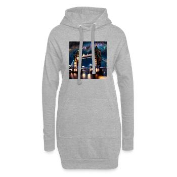 Tower Bridge London Nachts - Hoodie-Kleid - Grau meliert - Vorne