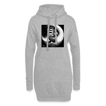 Sailing shipin the night drawing - Hoodie Dress - heather grey - Front