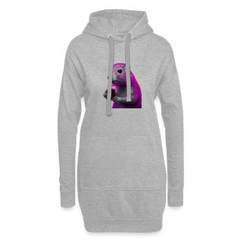 Lustiger Biertrinker das Magenta Tier - Hoodie-Kleid - Grau meliert - Vorne