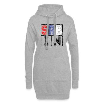 SRB IN - SRBIJA JE IN - crveno plavo belo - Hoodie-Kleid - Grau meliert - Vorne