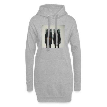Fotografisches Portrait zwei grosser Insekten - Hoodie-Kleid - Grau meliert - Vorne