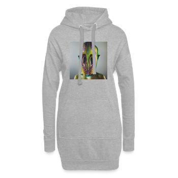 Fotografische Portrait Humanoides Insekt Grün - Hoodie-Kleid - Grau meliert - Vorne