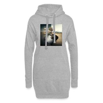 Paysage du monde n°4 - Sweat-shirt à capuche long Femme - gris chiné - Devant
